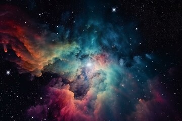 Naklejka na ściany i meble Nebula after supernova explosion. Outer space background. Generative AI
