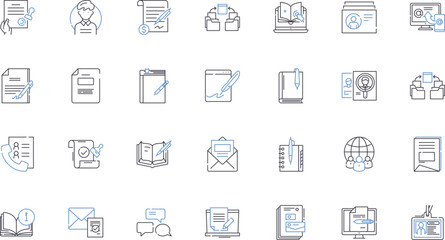 Multi-tasking line icons collection. Efficiency, Productivity, Juggling, Prioritizing, Balance, Time-management, Skill vector and linear illustration. Organization,Stamina,Attention outline signs set