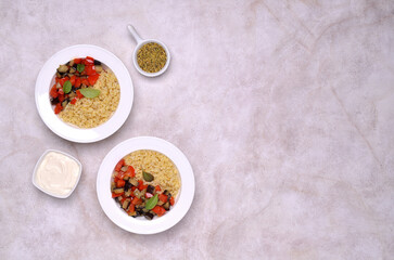 Stewed vegetables with bulgur