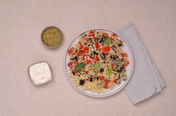 Stewed vegetables with bulgur