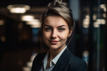Fototapeta premium Portrait of a successful business woman created with generative ai tools