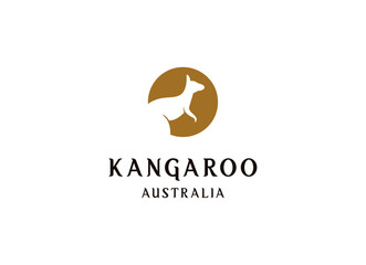 Kangaroo Logo Vector Design. Australian animal kangaroo.