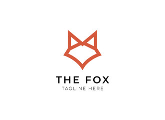 creative fox Animal Modern Simple Design Concept logo