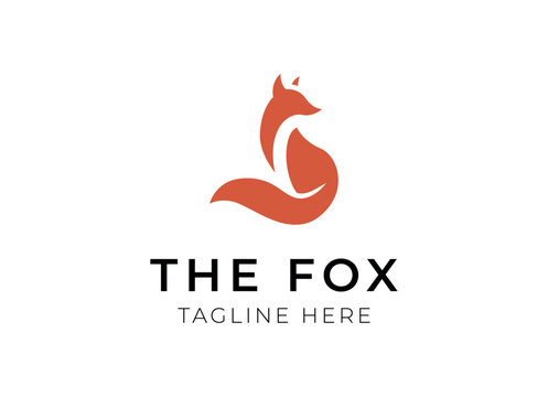 creative fox Animal Modern Simple Design Concept logo