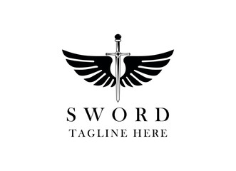 Sword Knight Logo Design. Knight empire vector logo