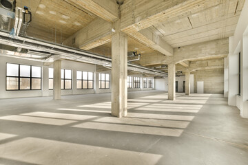 an empty office space with no one person on the floor or people in the area to see what they are doing