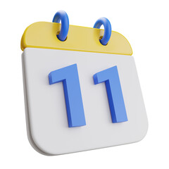 3d render calendar 11th.