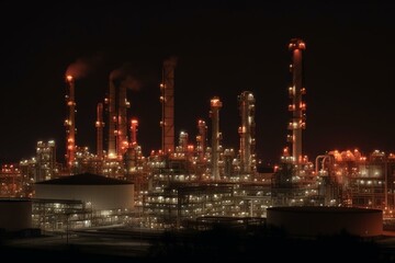 Obraz na płótnie Canvas A large oil-refinery plant with Liquefied Natural Gas 2.jpg. Generative AI