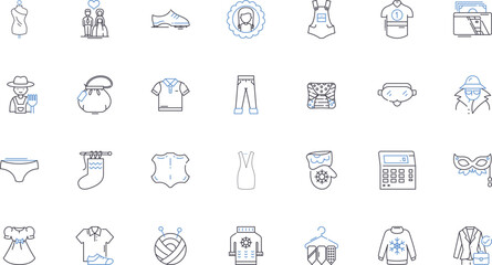 Chic store line icons collection. Fashion, Style, Trendy, Sophisticated, Glamorous, Chic, Modern vector and linear illustration. Elegant,Classy,Boutique outline signs set