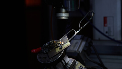 Factory for making spectacle lenses and frames, myopia glasses, sunglasses, production line