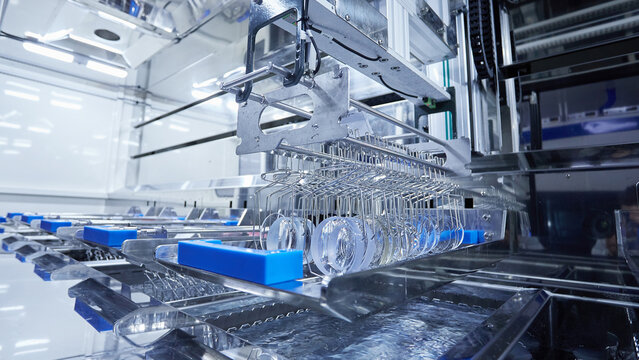 Factory for making spectacle lenses and frames, myopia glasses, sunglasses, production line