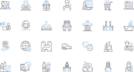 Capital life line icons collection. Ambition, Success, Competition, Nerking, Opportunities, Innovation, Growth vector and linear illustration. Investment,Entrepreneurship,Drive outline signs set