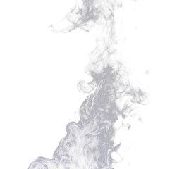 White puff of smoke, mist and fog isolated on png or transparent background, incense or fire burning. Steam, misty and foggy air with dry ice and powder spray, fumes and condensation with vapor