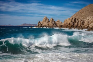 Fototapeta na wymiar Cabo seascape. Generative AI