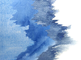 watercolor painting template wave abstract blue hand drawn texture. png white background. asian japan style.	