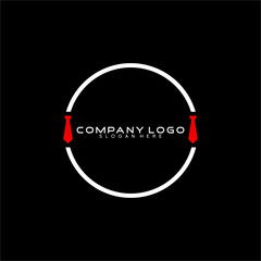 Circle logo design with two ties.