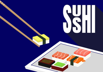 Sushi japanese food vector