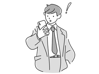 スマホを見てひらめく制服姿の男子高校生　png