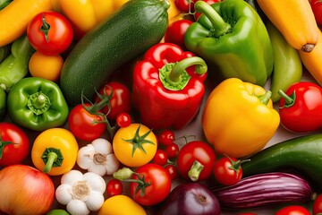 Fototapeta na wymiar colorful assortment of fresh vegetables in a pile. Generative AI