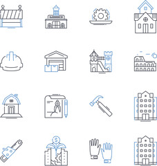 Creation line icons collection. Origin, Genesis, Evolution, Emergence, Formation, Inception, Beginning vector and linear illustration. Commencement,Initiation,Generation outline signs set