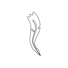 Feather outline icon. Vector illustration template in trendy style. Editable graphic resources for many purposes.