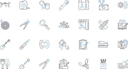Civil engineering line icons collection. Infrastructure, Planning, Design, Construction, Earthworks, Surveying, Structural vector and linear illustration. Materials,Geotechnical,Highways outline signs