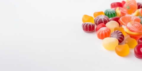 candy on a white background with space for copy or text