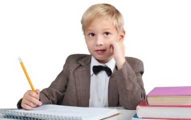 Young cute boy isolated on white background