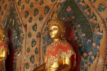 golden buddha statue,Southeast Asian traditional temple	