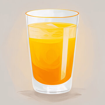 オレンジジュースのイラスト(AI generated image)
