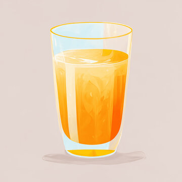 オレンジジュースのイラスト(AI generated image)