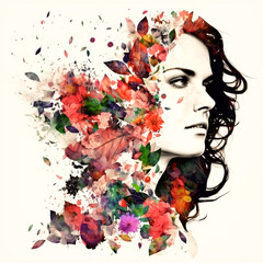 Portrait_of_a_woman_with_lots_of_flowers._Abstract generative AI
