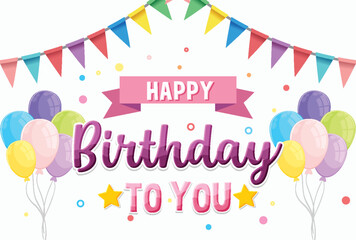 Happy Birthday message for banner or poster design