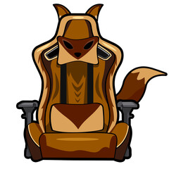 Logo esport gaming fox cartoon chair 