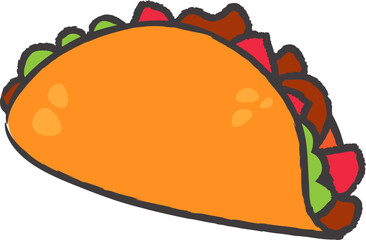 Hand Drawn Taco Mexican Food Vector Illustration