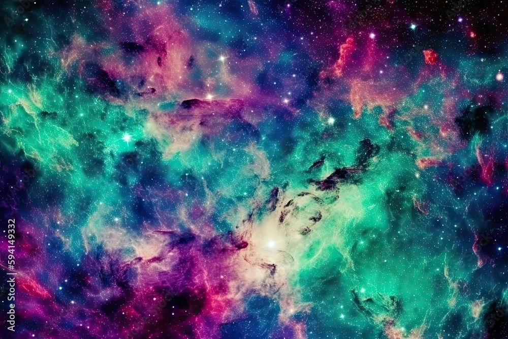 Canvas Prints colorful galaxy filled with stars and nebulas. Generative AI