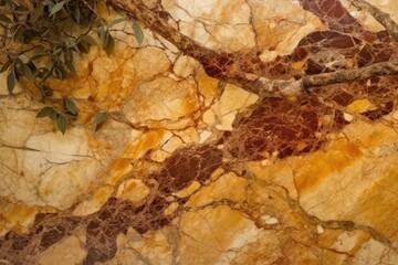 Fototapeta premium detailed close-up of a tree carved into a white marble wall. Generative AI