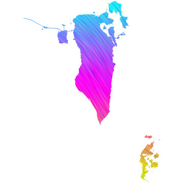 recommend clip art: Bahrain map in colorful halftone gradients. Future geometric patterns of lines abstract on transparent background.