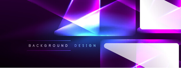 Neon lights hacking geometric background, virtual reality or artificial intelligence concept, cyberpunk geometric template for wallpaper, banner, presentation, background