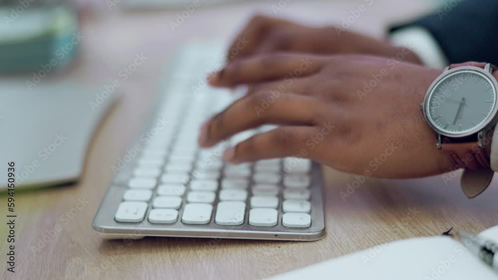 Poster businessman, hands and writing in schedule planning for reminder, task or diary book on office desk.