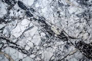 black and white marble floor pattern in close-up view. Generative AI