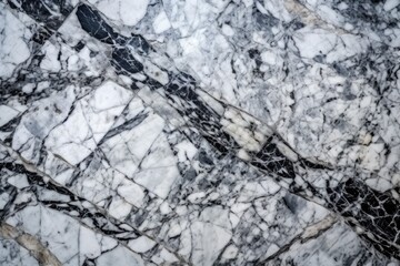 Fototapeta premium black and white marble floor pattern in close-up view. Generative AI