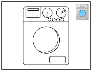 child's play. coloring book. games for children. washing machine