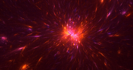 3D rendering abstract multicolor technology fractal light background