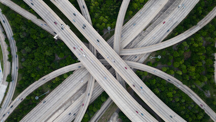 i610/i10 freeway junction at night