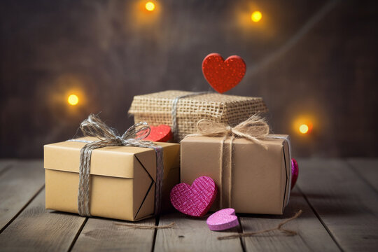 Greeting card with gift boxes, holiday card for, mother's day, Generative AI - Powered by Adobe