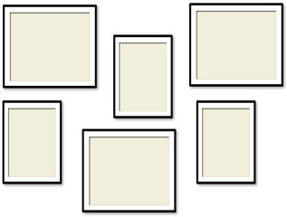 Isolated Blank Wall Frames on Transparent Background