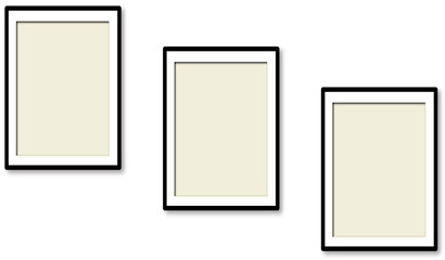 Isolated Blank Wall Frames on Transparent Background
