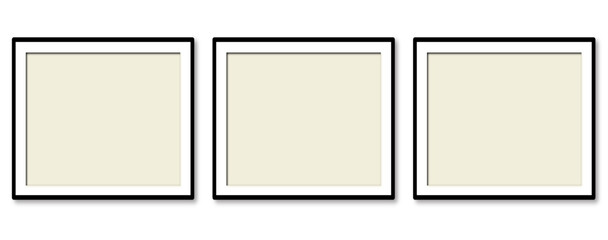 Isolated Blank Wall Frames on Transparent Background