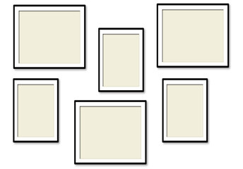 Isolated Blank Wall Frames on Transparent Background